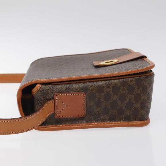 CELINE Macadam Canvas Shoulder Bag Pvc Leather Brown Gold - Picture 5 of 12